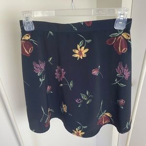 Vintage 90s Navy Floral Mini Skirt